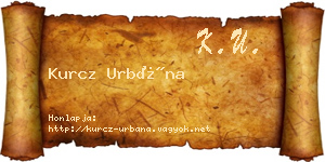 Kurcz Urbána névjegykártya
